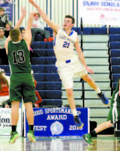 OUT ON THE SHOOTER â€” Lake Region's Quinn Piland elevates to try to block Spruce Mountain's Tyler Kachnovich's shot during Saturday's quarterfinal held at the Portland Expo.  CLASS B WEST SEMIFINALS #4 Lake Region (14-5) vs. #1 Yarmouth 16-3) Tonight, Feb. 19 at 8:30 p.m. Cross Insurance Arena, Portland What to look for: The Lakers will look to rebound from a poor showing at Yarmouth at the tail end of the regular season, losing to the Clippers 87-55. The Clippers made their first eight shots in that game and sank 11 3-pointers. Adam LaBrie and Jordan Brown continue to heat it up from behind the arc. LaBrie scored 27 points in the Clippersâ€™ quarterfinal win over Gray-New Gloucester, 79-48. He drained six 3-pointers. Brown, meanwhile, chucked in 19 points, including five 3-pointers as the Clips torched the Patriot defense for 14 3-pointers. Coachâ€™s take: Lake Region Coach J.P. Yorkey will look for his squad to be more competitive against Yarmouth this time around. â€œAs soon as our game was over at Yarmouth, we all felt like we wanted to play them again. We know we can do better. Weâ€™ll need to defend much, much better, which we can. They caught us off guard in the first half. We saw them live in preseason and I watched two of their games before we played them. They did not shoot like that,â€ Coach Yorkey said. â€œNow, they did it again in the second half of their quarterfinal game against G-NG. We certainly know what they can do and we will be ready for them.â€ The winner advances to the Class B West Final Saturday at the Cross Insurance Arena at 3:45 p.m. against the winner of the Cape Elizabeth/Lincoln Academy game. 