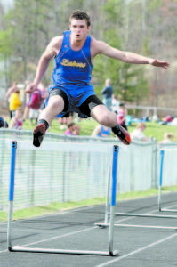 Theo Snow in hurdle action. (Rivet Photo)